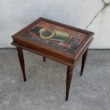 VINTAGE ANTIQUE SIDE TABLE J.&P.COATS' THREAD ヴィンテージ アンティーク サイドテーブル / コレクタブル ディスプレイ アドバタイジング 陳列棚 飾り棚 木製 家具 店舗什器  企業物