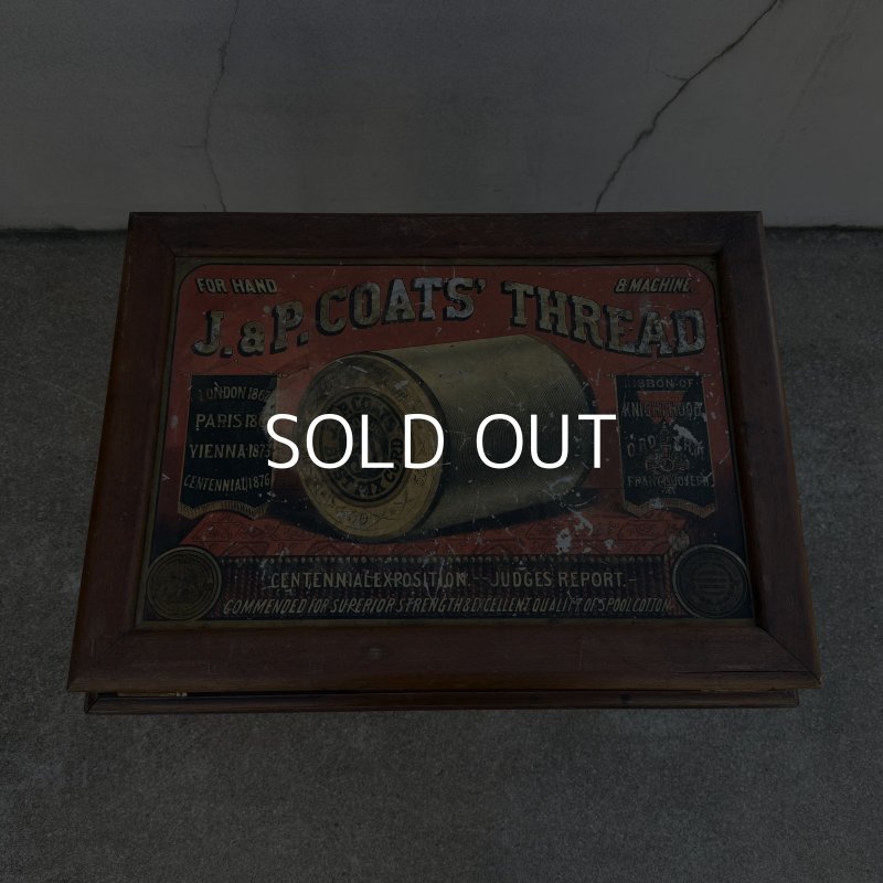 画像7: VINTAGE ANTIQUE SIDE TABLE J.&P.COATS' THREAD ヴィンテージ アンティーク サイドテーブル / コレクタブル ディスプレイ アドバタイジング 陳列棚 飾り棚 木製 家具 店舗什器  企業物
