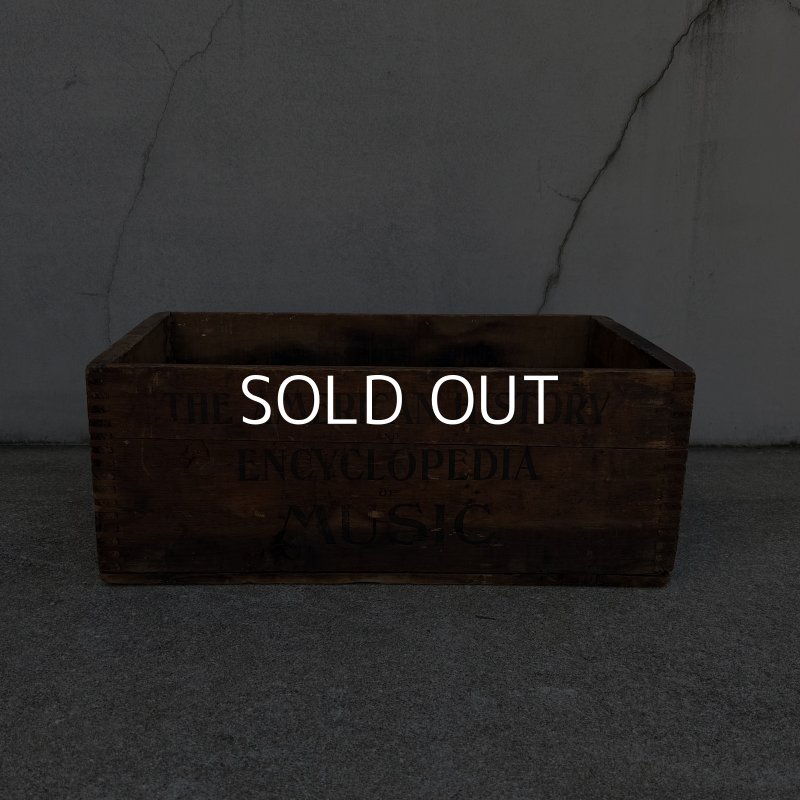画像1: VINTAGE ANTIQUE WOOD CRATE WOODEN BOX THE AMERICAN HISTORY AND ENCYCLOPEDIA OF MUSIC ヴィンテージ アンティーク ウッドボックス 木箱 / コレクタブル 収納 ケース 店舗什器 アメリカ USA 