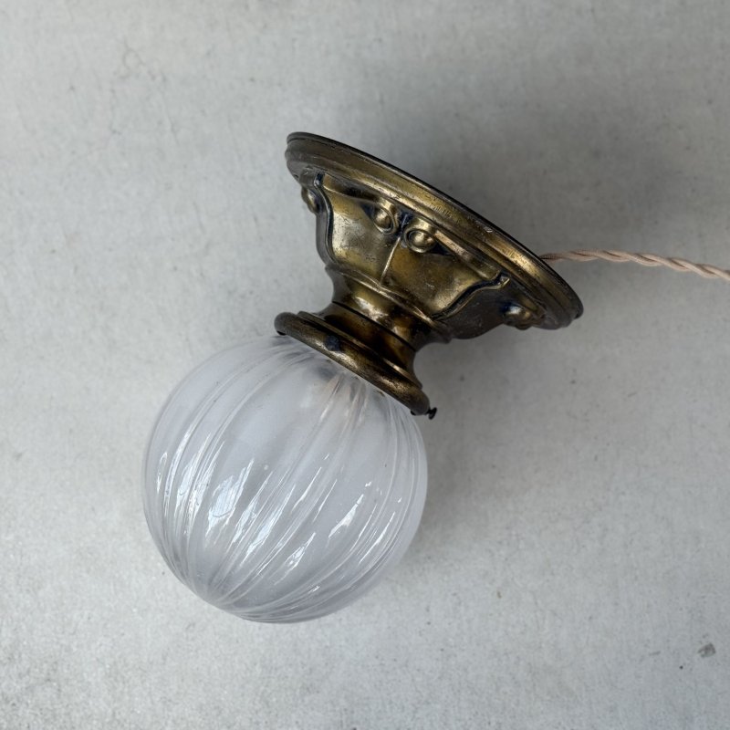 画像1: VINTAGE ANTIQUE LIGHTING ヴィンテージ アンティーク  シーリングライト 天井照明  / ライト ランプ ガラスシェード インテリア 電気 ショップ 店舗什器 E26 アメリカ