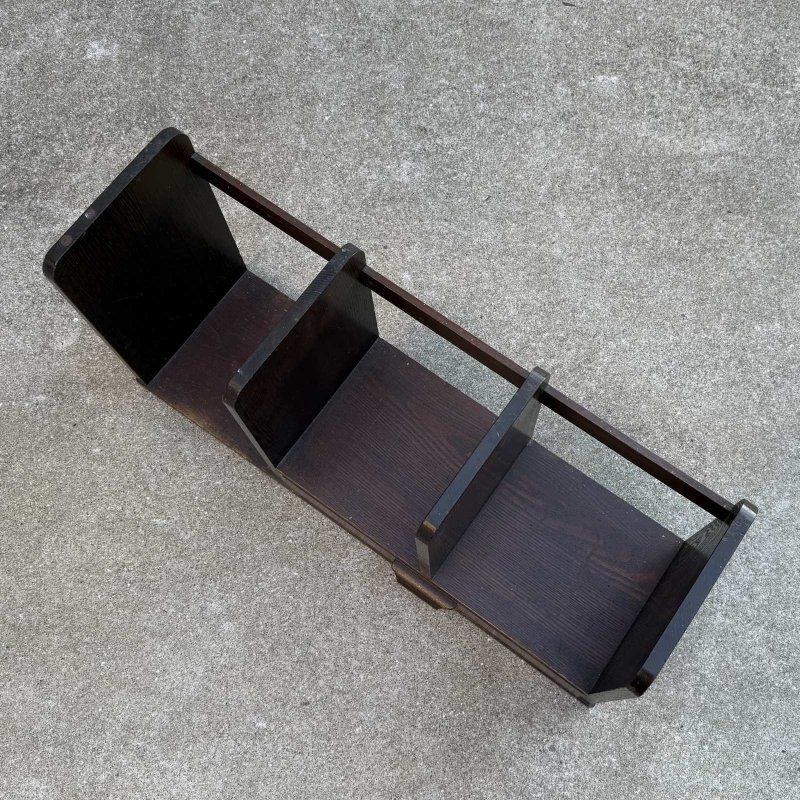 画像6: アンティーク 昭和レトロ 古道具 本立て 本棚 ブックスタンド / インテリア 収納 木製 家具 古民家 蔵 うぶだし