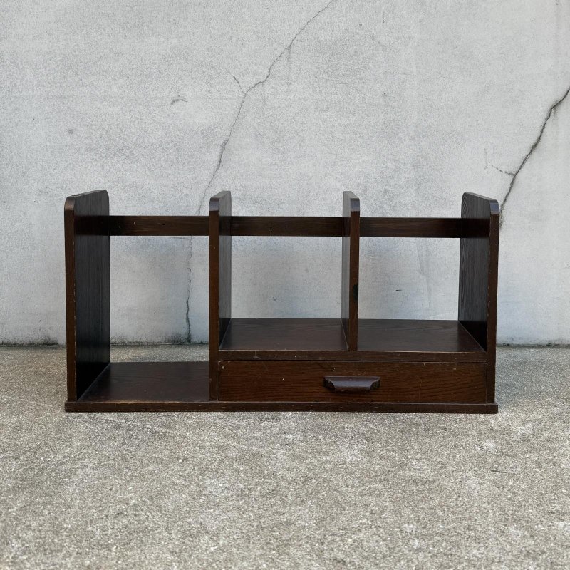 画像2: アンティーク 昭和レトロ 古道具 本立て 本棚 ブックスタンド / インテリア 収納 木製 家具 古民家 蔵 うぶだし