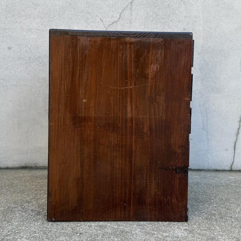 画像4: アンティーク 昭和レトロ 古道具 小引き出し 棚 チェスト / レターケース 書類入れ ５段 木製 収納 家具 古民家 蔵 うぶだし