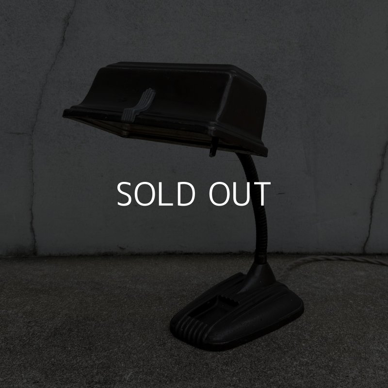画像1: VINTAGE ANTIQUE DESKLAMP ヴィンテージ アンティーク デスクランプ スタンドライト 卓上ライト テーブルランプ 照明 / グースネック アイアン 鉄 店舗什器 アメリカ