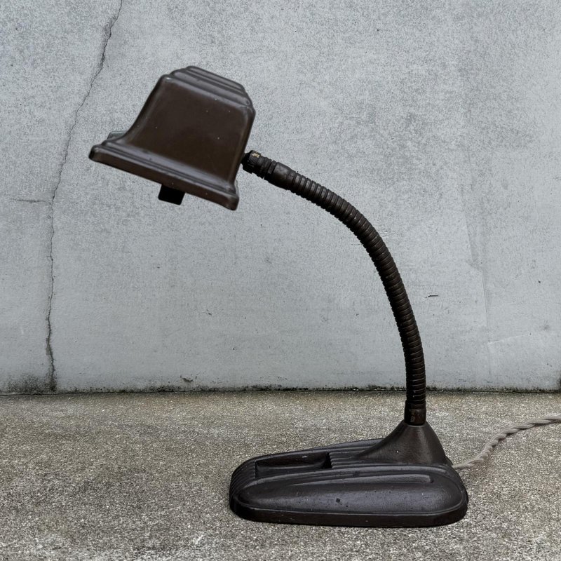 画像5: VINTAGE ANTIQUE DESKLAMP ヴィンテージ アンティーク デスクランプ スタンドライト 卓上ライト テーブルランプ 照明 / グースネック アイアン 鉄 店舗什器 アメリカ