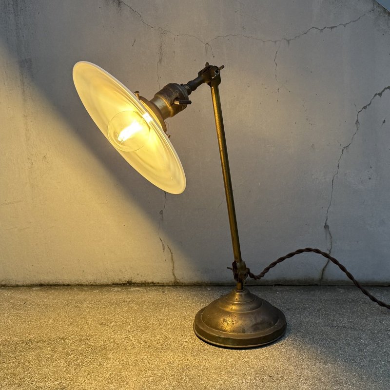 画像10: VINTAGE ANTIQUE FARIES DESKLAMP STANDLIGHT ヴィンテージ アンティーク フェアリーズ デスクライト スタンドライト 卓上照明 / コレクタル テーブルランプ ブラス ミルクガラスシェード 真鍮 E26 店舗什器 アメリカ 