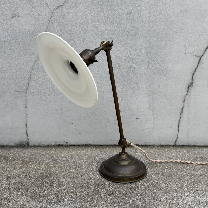 画像1: VINTAGE ANTIQUE FARIES DESKLAMP STANDLIGHT ヴィンテージ アンティーク フェアリーズ デスクライト スタンドライト 卓上照明 / コレクタブル テーブルランプ ブラス 真鍮 E26 店舗什器 BE アメリカ