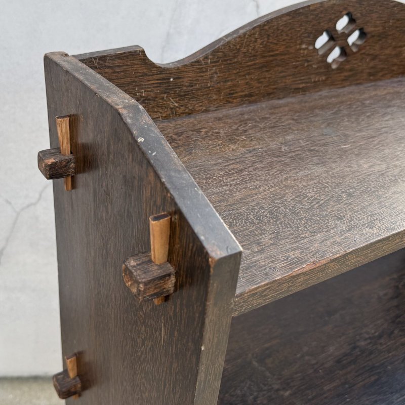 画像7: ANTIQUE VINTAGE アンティーク ヴィンテージ 昭和レトロ 古道具 くさび棚 楔棚 本棚 / 木製 収納 4段 棚 家具 古家具 古民家 蔵 うぶだし