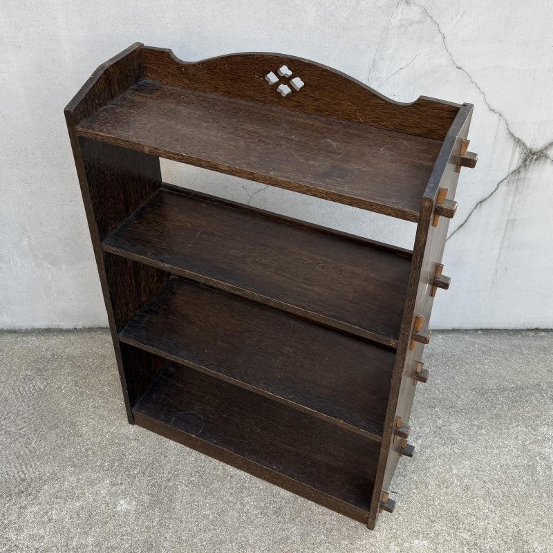 画像5: ANTIQUE VINTAGE アンティーク ヴィンテージ 昭和レトロ 古道具 くさび棚 楔棚 本棚 / 木製 収納 4段 棚 家具 古家具 古民家 蔵 うぶだし