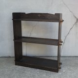 ANTIQUE VINTAGE アンティーク ヴィンテージ 昭和レトロ 古道具 くさび棚 楔棚 本棚 / 木製 収納 3段 棚 家具 古家具 古民家 蔵 うぶだし