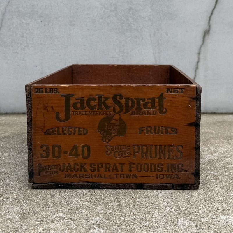 画像2: VINTAGE ANTIQUE WOOD CRATE WOODEN BOX JACK SPRAT ヴィンテージ アンティーク ウッドボックス 木箱 / コレクタブル 収納 ケース アドバタイジング 店舗什器 アメリカ 