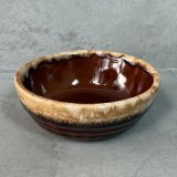 VINTAGE ANTIQUE BOWL ヴィンテージ アンティーク ボウル 食器 陶器 /  ブラウン 茶色 カフェ 喫茶店 店舗什器 アメリカ A
