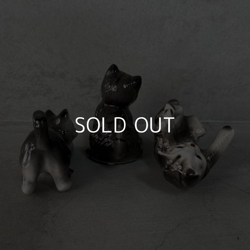 画像5: VINTAGE ANTIQUE CAT FIGURINE ヴィンテージ アンティーク 猫 ネコ オブジェ 陶器 / コレクタブル インテリア 子猫 置物 雑貨 3匹 セット アメリカ 