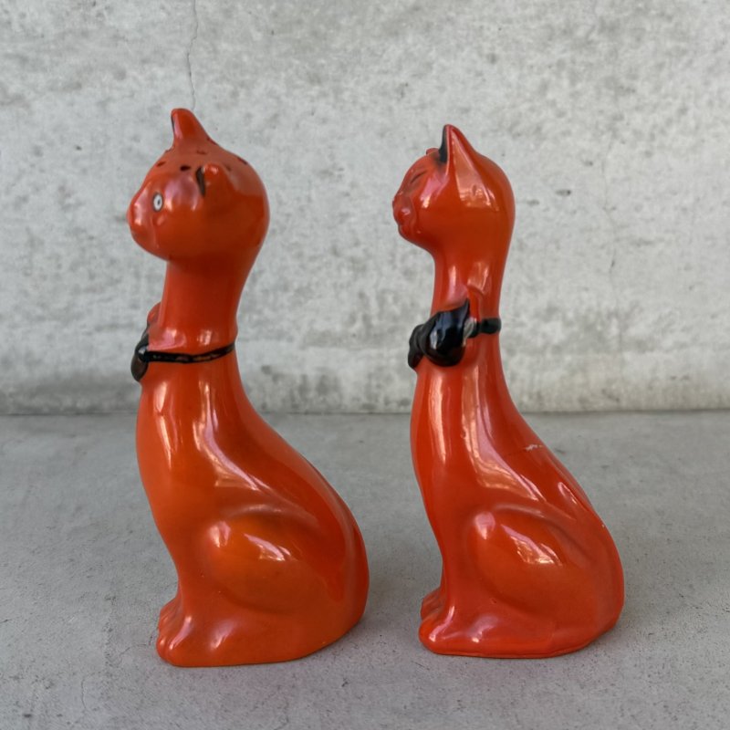 画像4: VINTAGE ANTIQUE CAT SALT AND PEPPER SHAKERS ヴィンテージ アンティーク 猫 ねこ ソルト＆ペッパー 塩胡椒入れ / 陶器 コレクタブル オブジェ 置物 雑貨 輸出用 日本製 JAPAN
