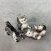 画像1: VINTAGE ANTIQUE CAT FIGURINE ヴィンテージ アンティーク 猫 ネコ オブジェ 陶器 / コレクタブル インテリア 子猫 置物 雑貨 3匹 セット アメリカ  (1)