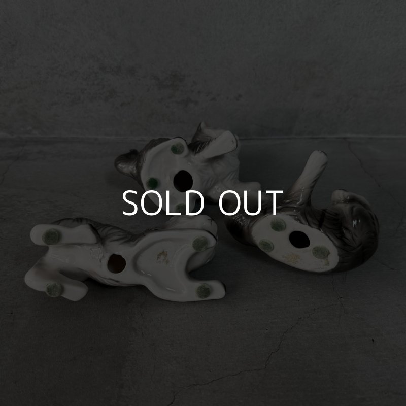 画像8: VINTAGE ANTIQUE CAT FIGURINE ヴィンテージ アンティーク 猫 ネコ オブジェ 陶器 / コレクタブル インテリア 子猫 置物 雑貨 3匹 セット アメリカ 