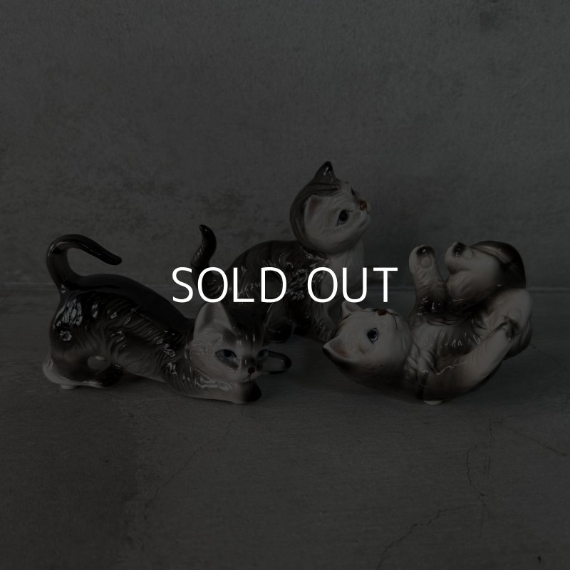 画像6: VINTAGE ANTIQUE CAT FIGURINE ヴィンテージ アンティーク 猫 ネコ オブジェ 陶器 / コレクタブル インテリア 子猫 置物 雑貨 3匹 セット アメリカ 