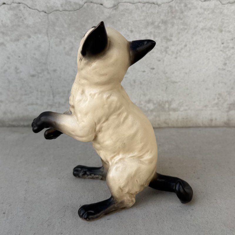 画像4: VINTAGE ANTIQUE LEFTON CAT FIGURINE ヴィンテージ アンティーク 猫 ネコ オブジェ 置物 / コレクタブル シャムネコ インテリア 陶器 雑貨 輸出用 日本製 JAPAN