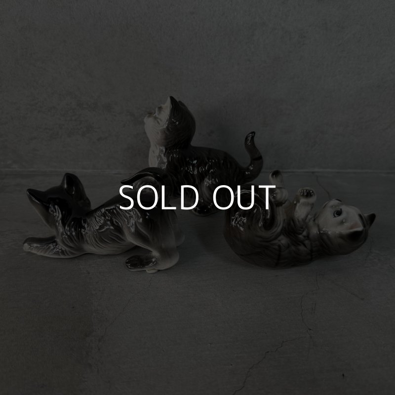 画像7: VINTAGE ANTIQUE CAT FIGURINE ヴィンテージ アンティーク 猫 ネコ オブジェ 陶器 / コレクタブル インテリア 子猫 置物 雑貨 3匹 セット アメリカ 