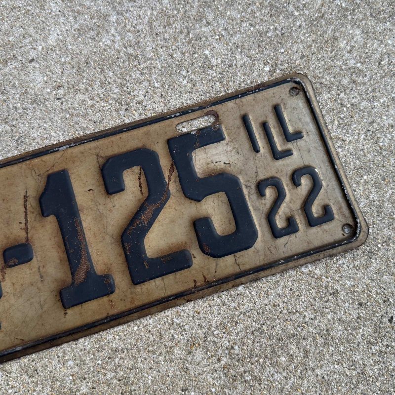 画像5: VINTAGE ANTIQUE LICENSE PLATE ヴィンテージ アンティーク ナンバープレート ライセンスプレート / インダストリアル モーター系 ガレージ ディスプレイ 車 店舗 1922年 イリノイ アメリカ