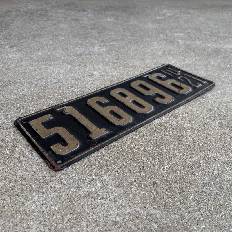 画像3: VINTAGE ANTIQUE LICENSE PLATE ヴィンテージ アンティーク ナンバープレート ライセンスプレート / インダストリアル モーター系 ガレージ ディスプレイ 車 1921年 イリノイ アメリカ