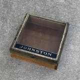 VINTAGE ANTIQUE JOHNSTON BISCUIT SHOWCASE ヴィンテージ アンティーク ショーケース ビスケット / ディスプレイ ケース 箱 陳列 小物入れ 店舗什器 アメリカ