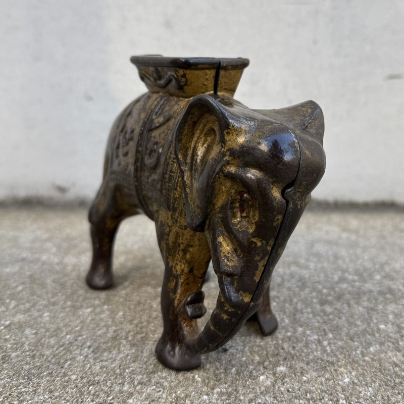 画像6: VINTAGE ANTIQUE AC WILLIAMS ELEPHANT PIGGY BANK ヴィンテージ アンティーク 象 コインバンク マネーバンク 貯金箱  / コレクタブル オブジェ インテリア ディスプレイ キャストアイアン 動物 置物 雑貨 アメリカ