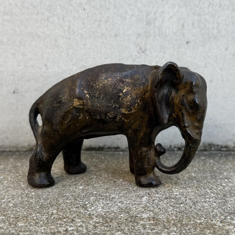 画像4: VINTAGE ANTIQUE ELEPHANT PIGGY BANK ヴィンテージ アンティーク 象 コインバンク マネーバンク 貯金箱 / コレクタブル オブジェ インテリア ディスプレイ キャストアイアン 動物 置物 雑貨 アメリカ