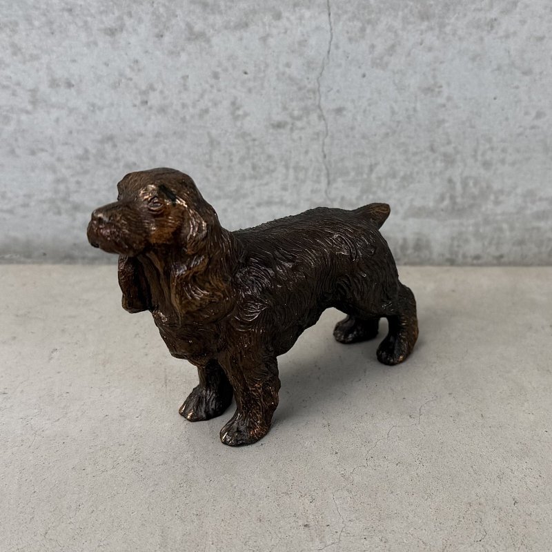 画像1: VINTAGE ANTIQUE DOG ヴィンテージ アンティーク コッカースパニエル 犬 / コレクタブル オブジェ インテリア ディスプレイ キャストアイアン ペーパーウェイト 置物 アメリカ