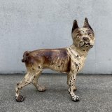 VINTAGE ANTIQUE BOSTON TERRIER DOOR STOPPER DOG ヴィンテージ アンティーク ボストンテリア ドアストッパー / コレクタブル オブジェ キャストアイアン 鋳物 置物 犬 店舗什器 アメリカ (5)