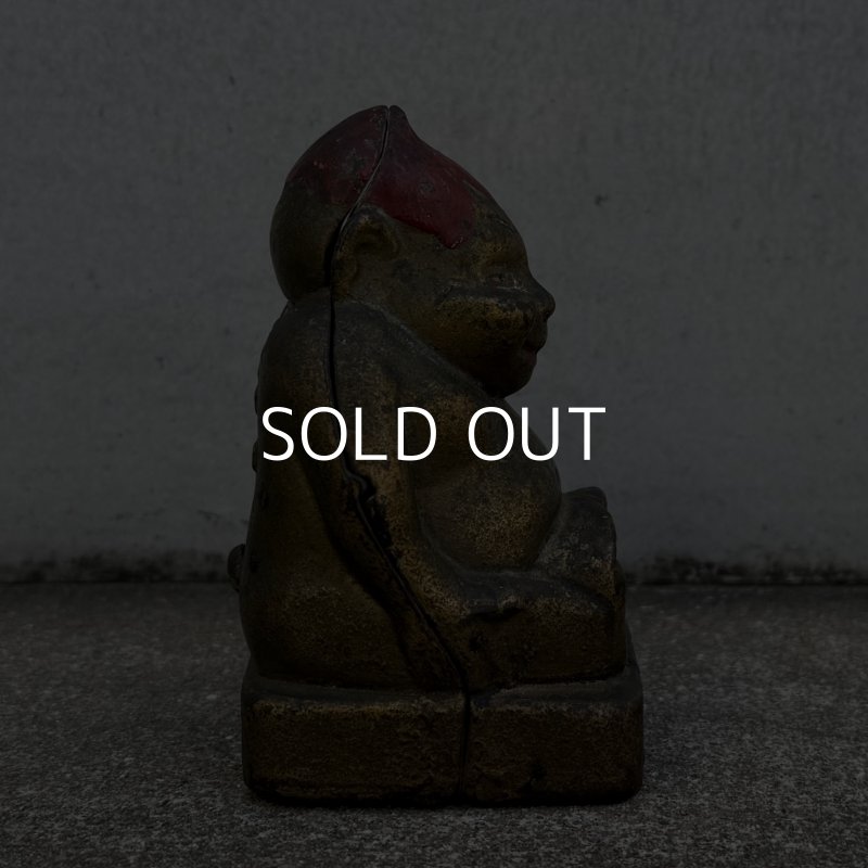 画像4: VINTAGE ANTIQUE BILLIKEN PIGGY BANK ヴィンテージ アンティーク ビリケン コインバンク マネーバンク 貯金箱 / オブジェ コレクタブル キャストアイアン 鋳物 アメリカ