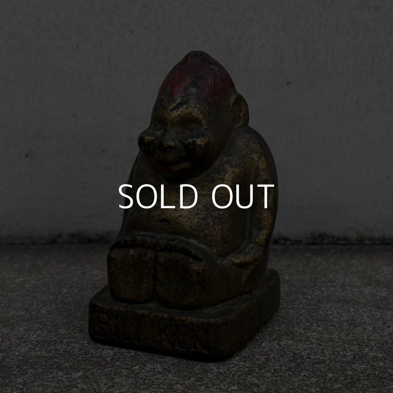 画像1: VINTAGE ANTIQUE BILLIKEN PIGGY BANK ヴィンテージ アンティーク ビリケン コインバンク マネーバンク 貯金箱 / オブジェ コレクタブル キャストアイアン 鋳物 アメリカ