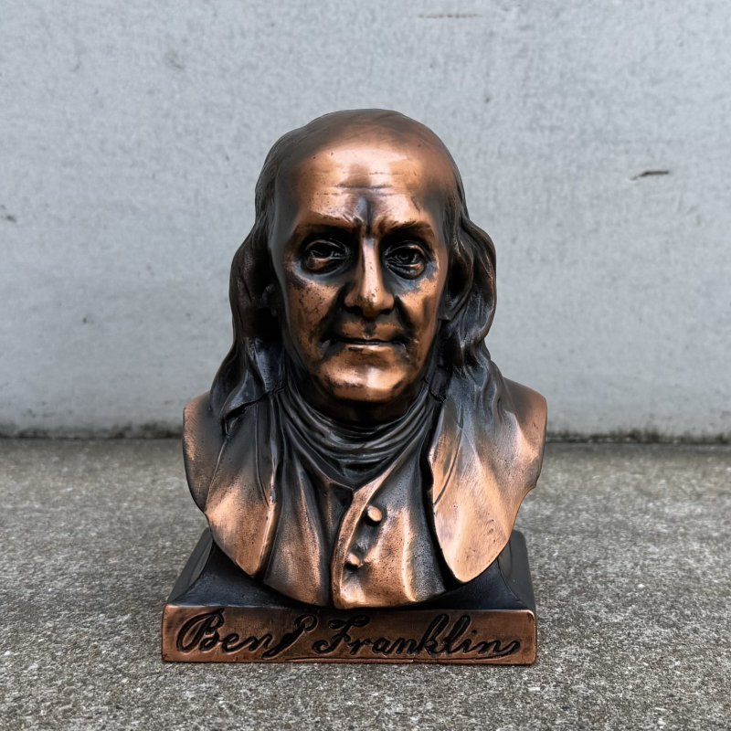画像1: VINTAGE ANTIQUE BENJAMIN FRANKLIN ヴィンテージ アンティーク ベンジャミンフランクリン オブジェ 貯金箱 ジャパンカラー / コレクタブル ジャパンド ノベルティー 胸像 置物 アメリカ (2)