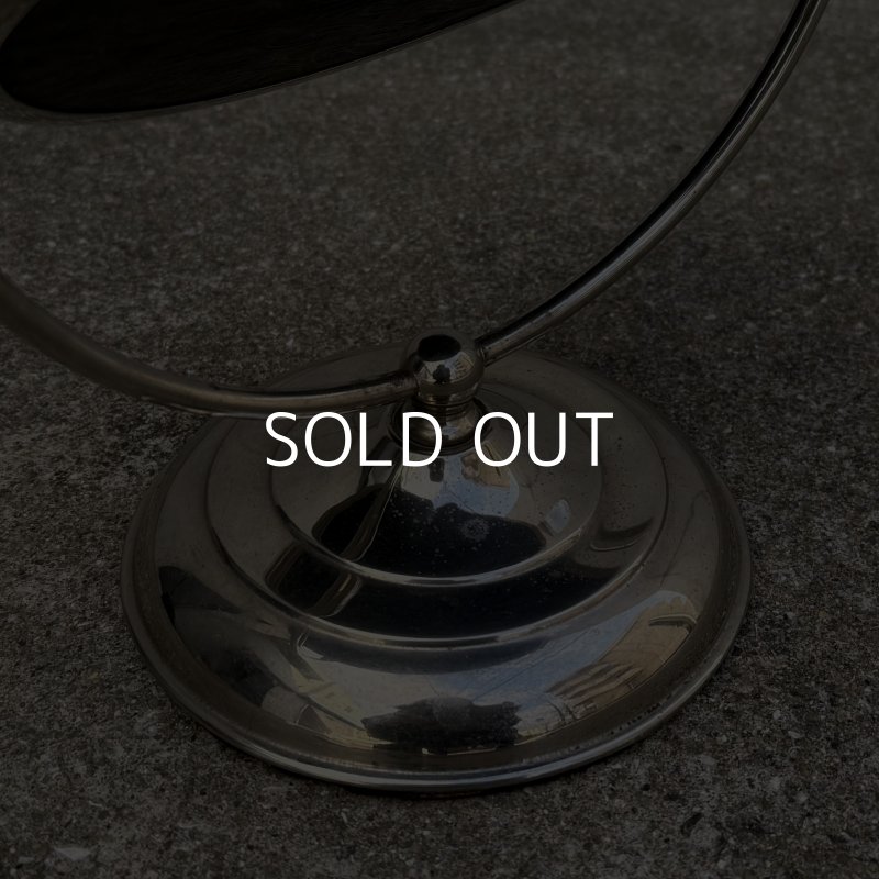 画像9: VINTAGE ANTIQUE STAND MIRROR NICKEL ヴィンテージ アンティーク スタンドミラー 鏡 / 卓上ミラー シェービングミラー ニッケル ラウンド インテリア  化粧 店舗什器 アメリカ USA (6)