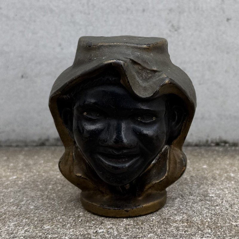 画像3: VINTAGE ANTIQUE A.C. WILLIAMS TWO FACE BLACK BOY PIGGY BANK ヴィンテージ アンティーク トゥーフェイス オブジェ 置物 / コレクタブル コインバンク 貯金箱 ディスプレイ インテリア キャストアイアン アメリカ (2)