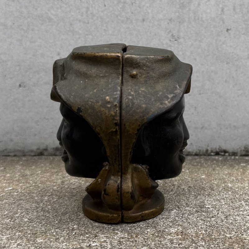 画像5: VINTAGE ANTIQUE A.C. WILLIAMS TWO FACE BLACK BOY PIGGY BANK ヴィンテージ アンティーク トゥーフェイス オブジェ 置物 / コレクタブル コインバンク 貯金箱 ディスプレイ インテリア キャストアイアン アメリカ (2)