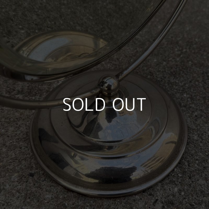 画像10: VINTAGE ANTIQUE STAND MIRROR NICKEL ヴィンテージ アンティーク スタンドミラー 鏡 / 卓上ミラー シェービングミラー ニッケル ラウンド インテリア  化粧 店舗什器 アメリカ USA (6)