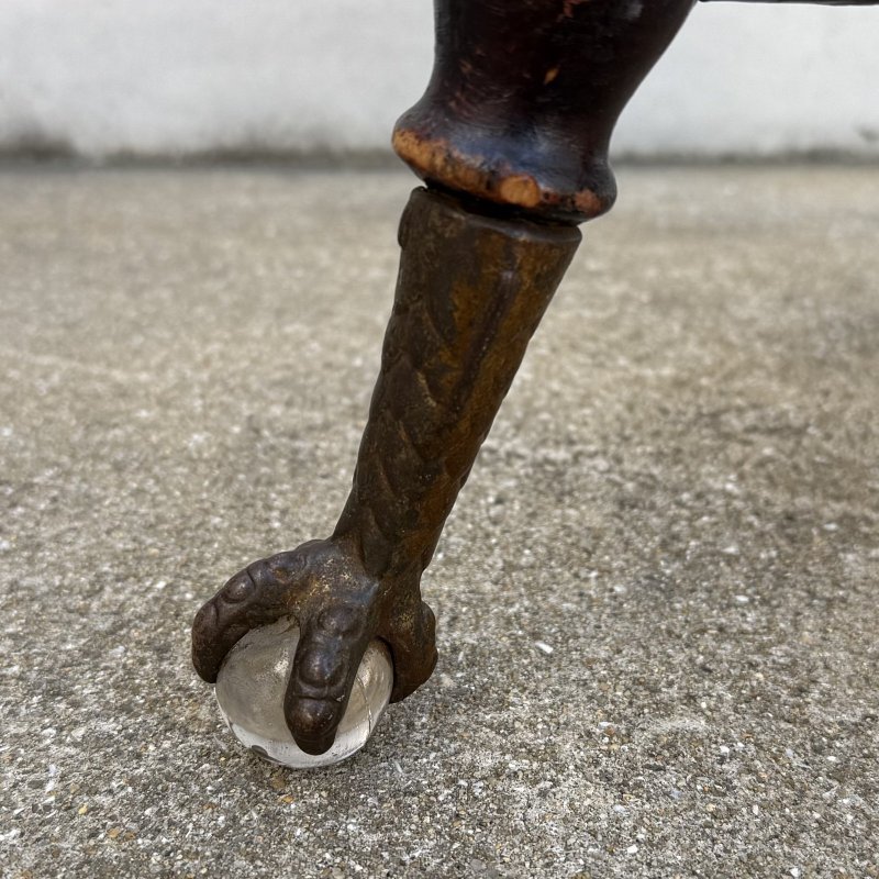 画像7: VINTAGE ANTIQUE PIANO CHAIR STOOL  ヴィンテージ アンティーク ピアノチェア スツール 椅子 / 回転いす ウッド 木製 家具 店舗什器 アメリカ (3)