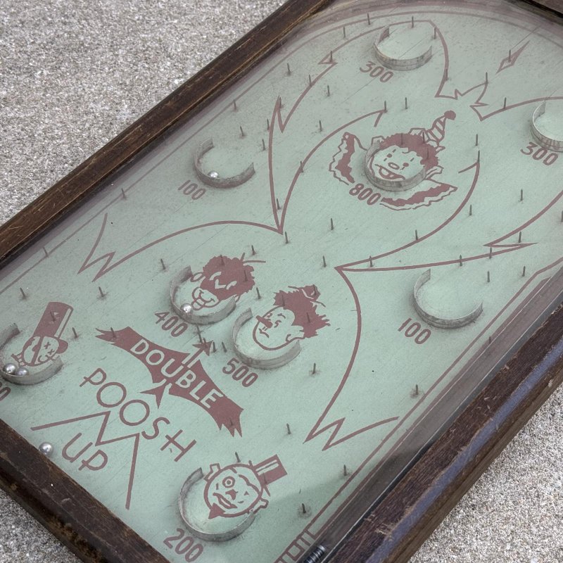 画像6: VINTAGE ANTIQUE PINBALL GAME DOUBLE POOSH UP ヴィンテージ アンティーク ピンボールゲーム / コレクタブル 卓上ゲーム ボードゲーム インテリア ウッド 木製 娯楽 アメリカ (1)