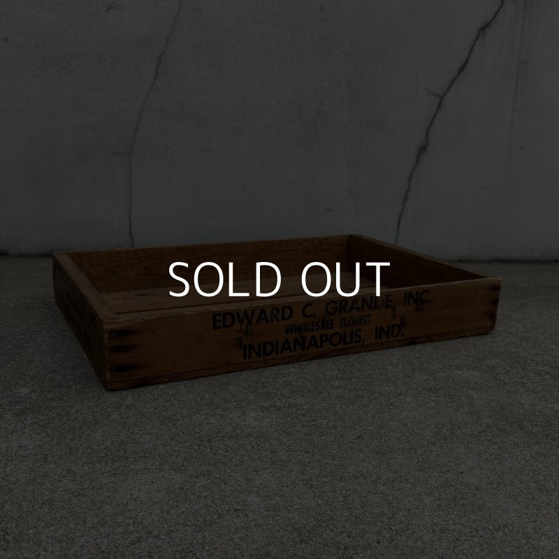画像1: VINTAGE ANTIQUE WOOD CRATE WOODEN BOX ヴィンテージ アンティーク ウッドボックス 木箱 / コレクタブル 収納 ケース アドバタイジング ガーデニング 浅型 企業物 店舗什器 アメリカ 