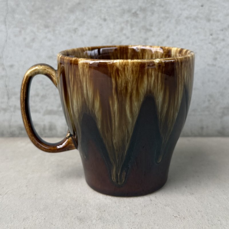 画像2: VINTAGE ANTIQUE POTTERY MUGCUP ヴィンテージ アンティーク マグカップ ブラウンドリップグレーズ コップ 食器 陶器 / コーヒーカップ ブラウン 茶色 カフェ 喫茶店 店舗什器 アメリカ c