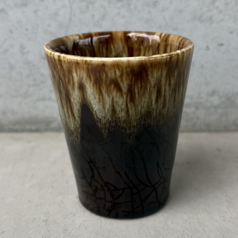 画像4: VINTAGE ANTIQUE POTTERY CUP ヴィンテージ アンティーク カップ コップ タンブラー ブラウンドリップグレーズ 食器 陶器 / ブラウン 茶色 カフェ 喫茶店 店舗什器 アメリカ e