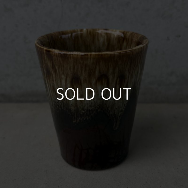 画像2: VINTAGE ANTIQUE POTTERY CUP ヴィンテージ アンティーク カップ コップ タンブラー ブラウンドリップグレーズ 食器 陶器 / ブラウン 茶色 カフェ 喫茶店 店舗什器 アメリカ e