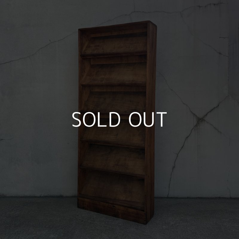 画像1: VINTAGE ANTIQUE ヴィンテージ アンティーク 昭和レトロ 古道具 カード立て ショップカードスタンド 棚 / 陳列棚 飾り棚 木製 収納 家具 古民家 蔵 うぶだし 日本