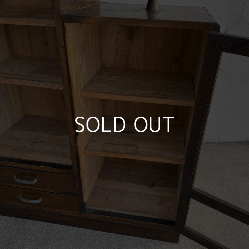 画像6: VINTAGE ANTIQUE ヴィンテージ アンティーク 昭和レトロ 古道具 棚 キャビネット / 食器棚 陳列棚 飾り棚 木製 収納 家具 古民家 蔵 うぶだし 日本