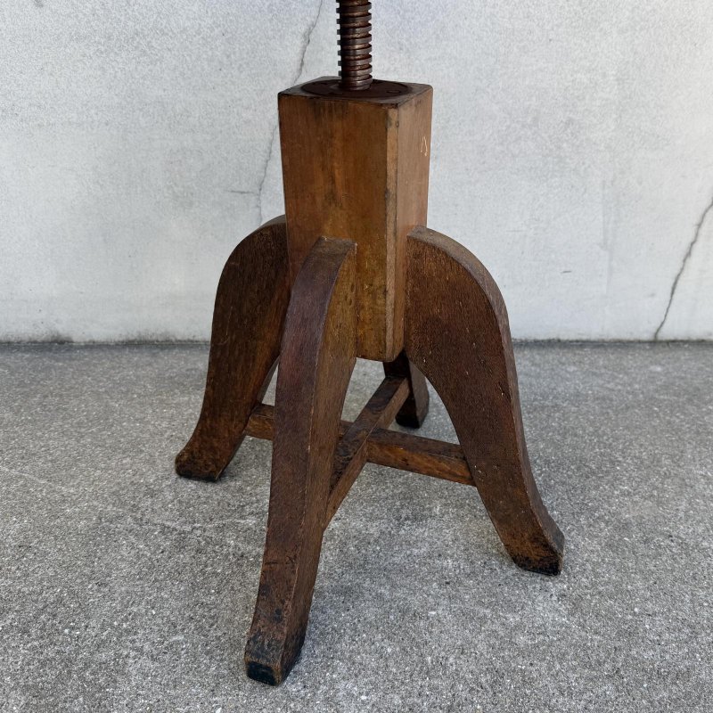 画像8: ヴィンテージ アンティーク 昭和レトロ 古道具 ドクターチェア 椅子 スツール / 回転いす 丸椅子 木製 家具 病院 店舗什器 日本