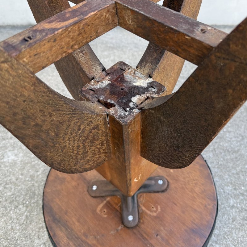 画像9: ヴィンテージ アンティーク 昭和レトロ 古道具 ドクターチェア 椅子 スツール / 回転いす 丸椅子 木製 家具 病院 店舗什器 日本