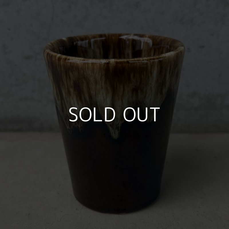 画像4: VINTAGE ANTIQUE POTTERY CUP ヴィンテージ アンティーク カップ コップ タンブラー ブラウンドリップグレーズ 食器 陶器 / ブラウン 茶色 カフェ 喫茶店 店舗什器 アメリカ d