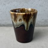 VINTAGE ANTIQUE POTTERY CUP ヴィンテージ アンティーク カップ コップ タンブラー ブラウンドリップグレーズ 食器 陶器 / ブラウン 茶色 カフェ 喫茶店 店舗什器 アメリカ d