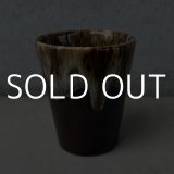 VINTAGE ANTIQUE POTTERY CUP ヴィンテージ アンティーク カップ コップ タンブラー ブラウンドリップグレーズ 食器 陶器 / ブラウン 茶色 カフェ 喫茶店 店舗什器 アメリカ d